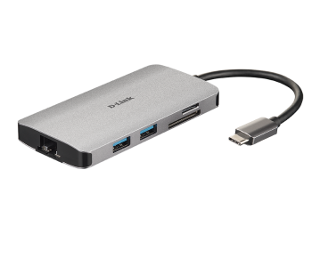 D-Link DL-HUB-USBC-8IN1 8-in-1 USB-C Hub With HDMI - Grey in OMAN