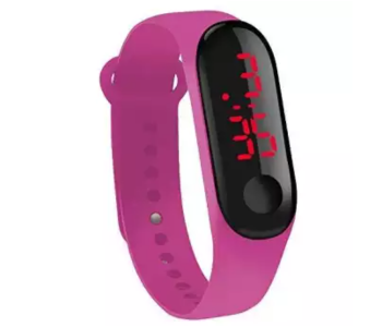 Jam Tangan LED Strap Rubber Jam JUNIOR Digital Unisex - Purple in OMAN
