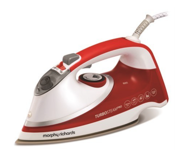 Morphy Richards 303124 Turbo Steam Pro Pearl Ceramic 2800W Steam Iron - Red And White in OMAN
