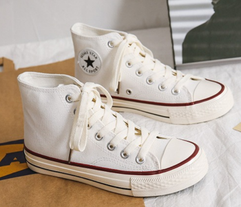 Express Delivery - Classical High Top EU 36 Canvas Sneakers - White - ID 86496