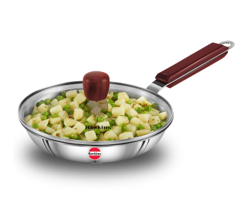 Hawkins Futura HW8005800 22cm Stainless Steel Tri Ply Frying Pan With Glass Lid - Silver in KSA