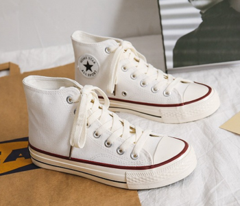 Express Delivery - Classical High Top EU 37 Canvas Sneakers - White - ID 86497