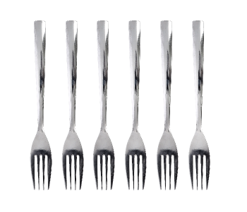 Royalford RF10069 6 Piece Stainless Steel Table Fork - Silver in UAE