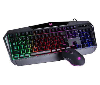 Express Delivery - Meetion C510 Gaming Backlit USB Keyboard And Mouse Combo - Black - ID 85201