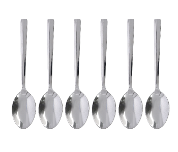 Royalford RF10068 6 Piece Stainless Steel Table Spoon - Silver in UAE
