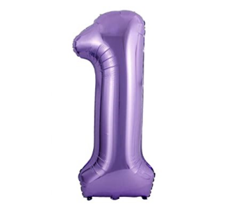 Party Time 1-PI-804086 Number 1 16Inch Foil Balloon- Purple in OMAN