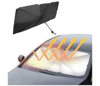 Foldable Windshield UV Block Sun Shade Car Front Window Heat Insulation Covering Umbrella - Black in KSA