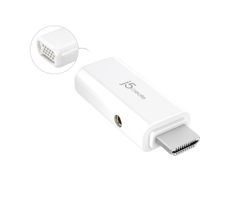 J5 Create JDA203 HDMI TO VGA Video Adapter With Audio - White in OMAN
