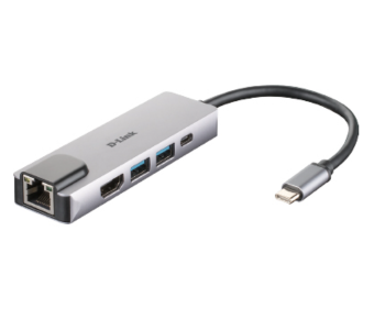 D-Link DL-HUB-USBC-5IN1 5-in-1 USB-C Hub With HDMI - Grey in OMAN