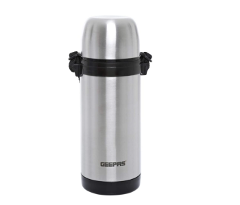 Geepas GSVF4115 0.6 Liter Steel Inner Vacuum Flask - Black And Silver in KSA