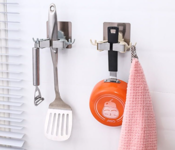 Mop Clip Bathroom Free Punch Mop Clip Kitchen Multi Function Seamless Hook Storage Rack in OMAN