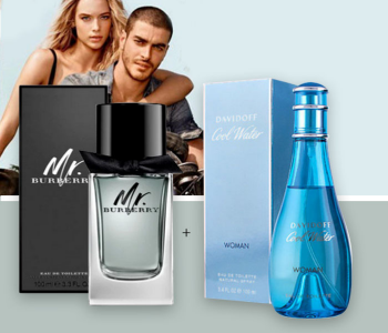 Burberry Mr. Burbery Mens Eau De Toilette Spray 100 Ml + Davidoff Cool Water Eau De Toilette Spray For Women - 100 Ml in OMAN