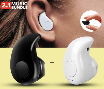S530 Mini Invisible Bluetooth Headset With Mic - White + S530 Mini Invisible Bluetooth Headset With Mic - Black in KSA