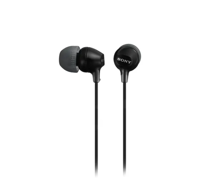 Express Delivery - Sony MDR-EX15AP In-Ear Wired Headphones with Mic - Black - ID 86801