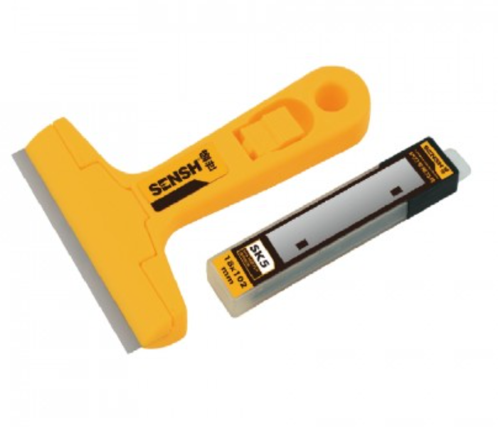 Express Delivery - Sensh SH-11324 Cleaning Shovel Portable Knife Glass Floor Tiles Scraper Remover Blade Hand - Yellow - ID 86418