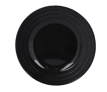 Royalford RF10039 10 Inch Melamine Ware Biza Flat Plate - Black in UAE