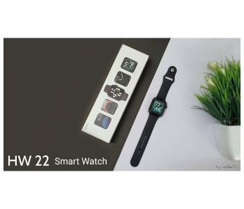 Express Delivery - HW22 Full Screen Smart Watch - Black - ID 90019