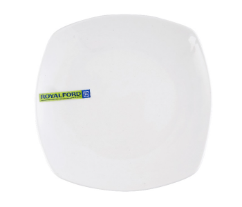 Royalford RF8756 10-inch Porcelain Ware Square Flat Plate - White in UAE