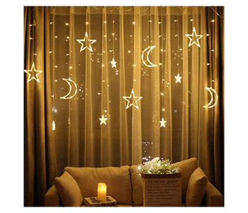 Express Delivery - Makingtec 2.5m Moon and Star Curtain Light String For Indoor Outdoor Decoration for Christmas - ID 87796