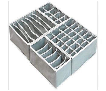 Express Delivery - Drawer Closet Organizer Boxes For Underwear Scarfs Socks and Bra - Grey - ID 90274