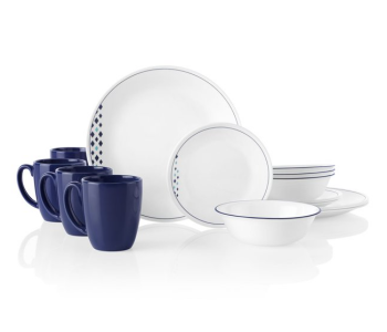 Corelle 113753600 16-Piece Dinnerware Set Fusion Cobalt - White And Blue in KSA