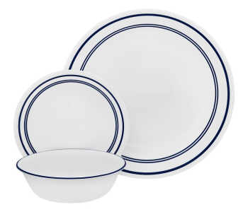 Corelle 1055607 Set Of 16-Piece Livingware Dinner Set - White And Blue in KSA