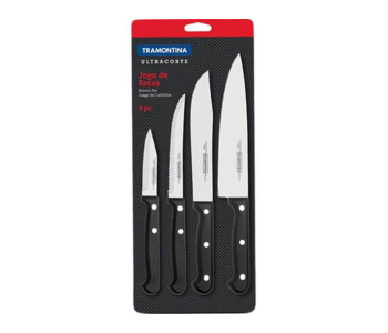 Tramontina 23899061 Set Of 4 Pieces Cutlery Knife Set - Black in KSA