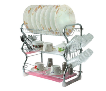 Royalford RF4373 3 Layer Dish Rack And Cutlery Holder - Silver in UAE