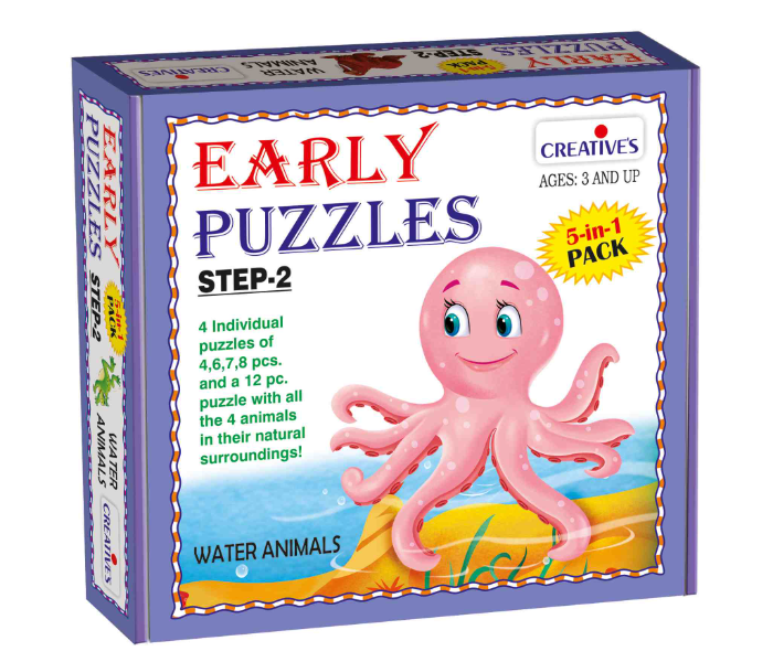 Express Delivery - JMsouq Creative Educational CE00786 Early Puzzles Step II Water Animals Educational Game for Kids - ID 92163
