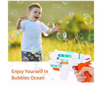 Hit HT-999S-24 Bubble Gun With Light And Sound For Kids- White in OMAN