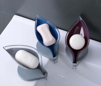 Leaf Soap Storage Box ABS Suction Cup Drain Soap Box in UAE