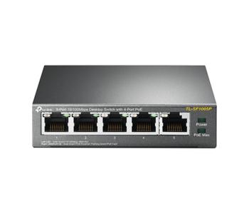 Express Delivery - TP-Link 5-Port 10 100Mbps Desktop PoE Switch with 4-Port TL-SF1005P - Black - ID 93555