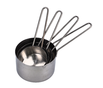 Express Delivery - Royalford RF10028 4 Piece Stainless Steel Measuring Cup Set - Silver - ID 93085