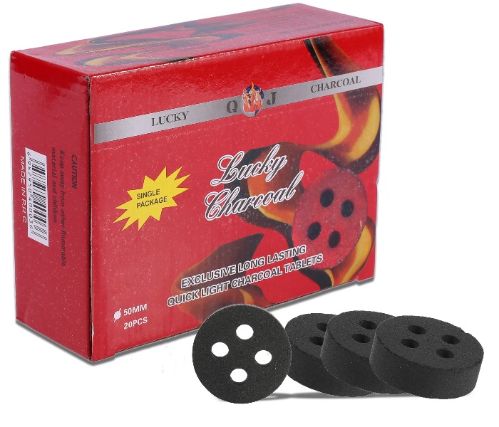 Express Delivery - Lucky Biscuits-Shaped With 4 Round Holes 1 Carton -30 Boxes - 20 Pcs Smokeless, Odorless Charcoal  - ID 91466