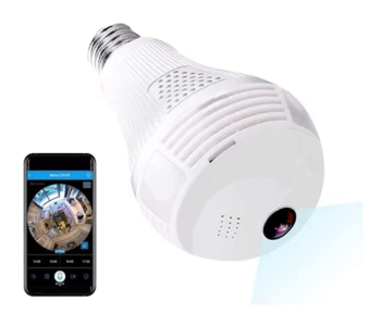 360 Degrees 960P WIFI Panoramic Bulb Home Security Camera - White in UAE