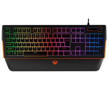 Express Delivery - Meetion K9520 RGB Magnetic Wrist Rest Gaming Keyboard - Black - ID 91675
