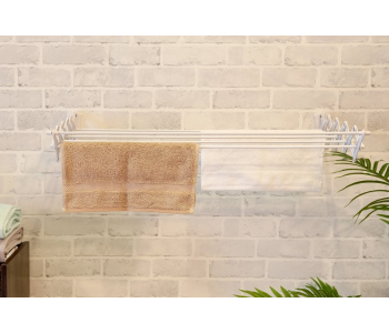 Extendable 6Meter Steel Wall Clothesline With Anti-Corrosion Plastic Coating- White in OMAN