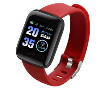 D13 Smart Watch With Heart Rate Monitor - Red in KSA
