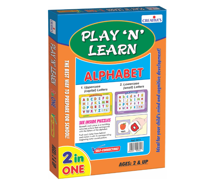 Express Delivery - JMsouq Creative Educational CE00339 Play N Learn 2 in 1 Upper and Lowercase Alphabet Educational Game for Kids - ID 92409