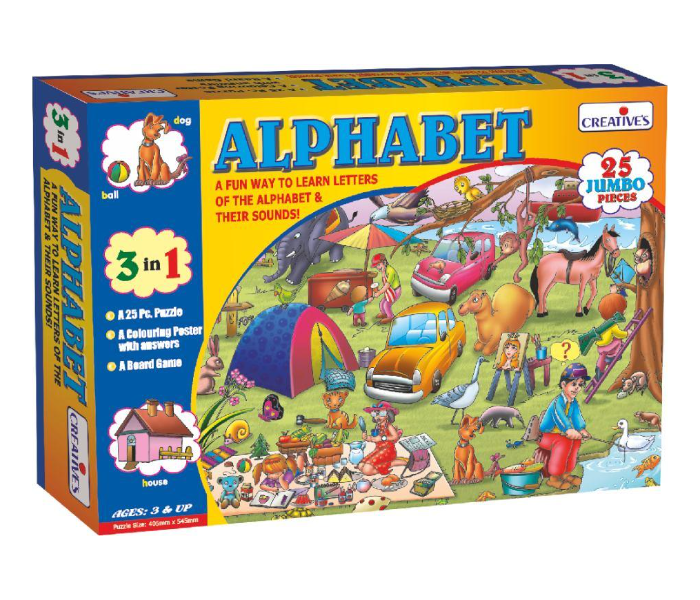 Express Delivery - JMsouq Creative Educational CE00984 Alphabet Reading Puzzles Educational Game for Kids - ID 92168