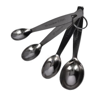 Express Delivery - Royalford RF10064 4 Piece Stainless Steel Measuring Spoon Set - Silver - ID 93091