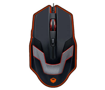 Meetion M940 USB Corded Backlit Gaming Mouse - Black Front View - ID 91681
