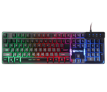 Express Delivery - Meetion K9300 Colorful Rainbow Backlit Gaming Keyboard - Black - ID 91674