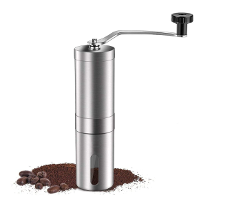 FN-Portable Stainless Steel Manual Coffee Bean Grinder - Silver in UAE
