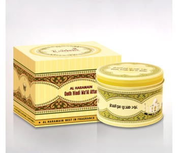 Express Delivery - Al Haramain AHP1361 50g Oudh Hindi Ma Al Attar Bukhoor - ID 92503