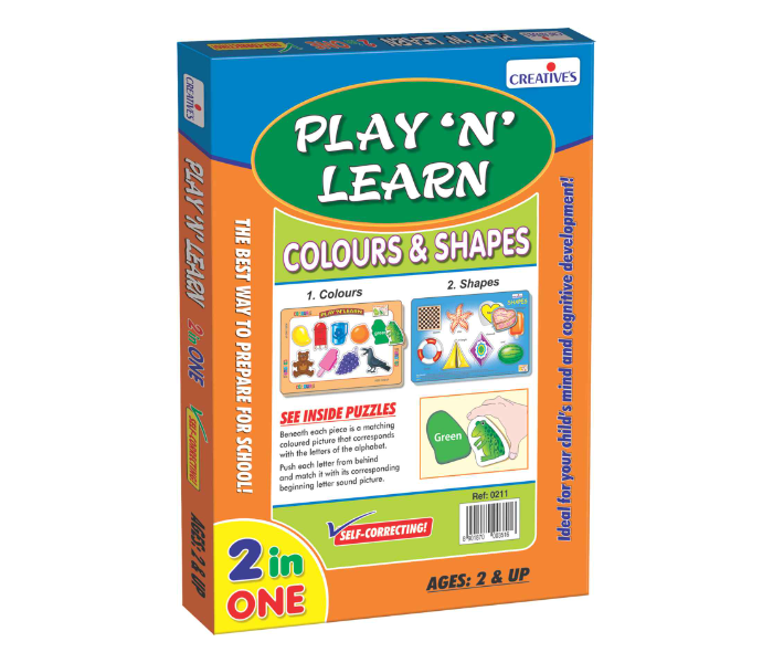 Express Delivery - JMsouq Creative Educational CE00340 Play N Learn 2 in 1- Colours and Shapes Educational Game for Kids - ID 92410