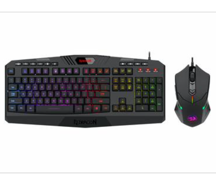 Express Delivery - Redragon S101-5 2 in 1 Combo RGB Backlit Wired Gaming Keyboard and Mouse - Black - ID 94615