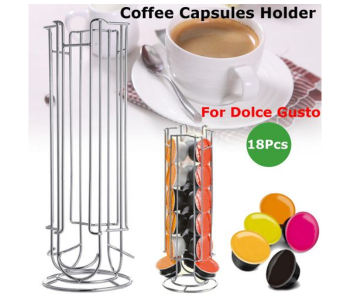 Coffee Capsules Metal Storage Rack For 18 Pieces Dolce Gusto Capsule - Silver in UAE
