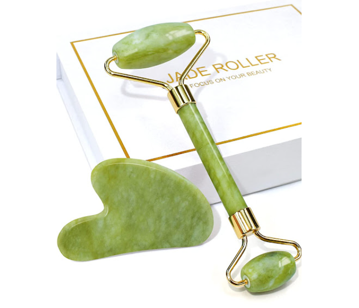 Express Delivery - GTC 22000637 Jade Roller and Gua Sha Board Combo - Green - ID 96015