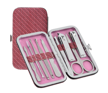 FN-Professional 9 Pieces Manicure Pedicure Nail Cutter Tool Kit Set - Silver in OMAN